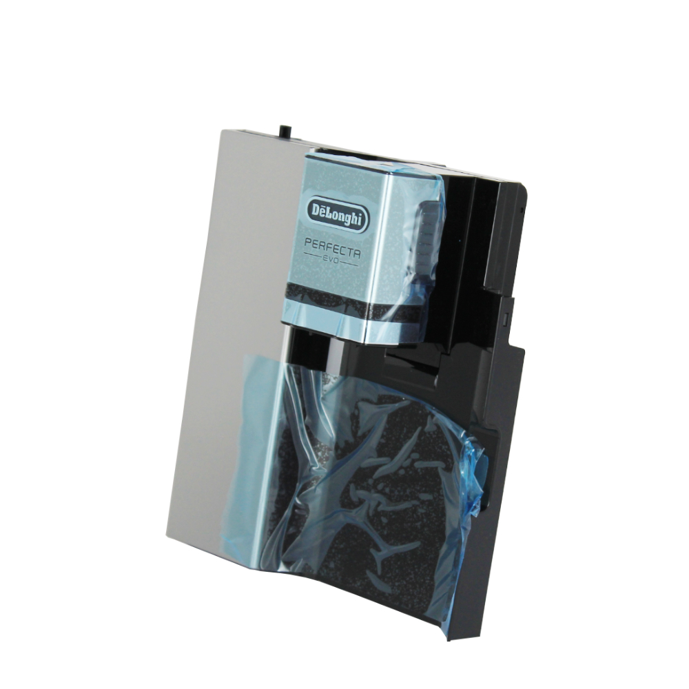 DeLonghi Tür kpl. (Silber / Schwarz) mit Kaffeeauslauf ESAM 428.80.SB