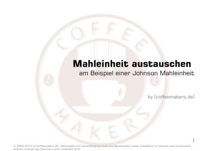 Mahleinheit bei einer Melitta Caffeo tauschen