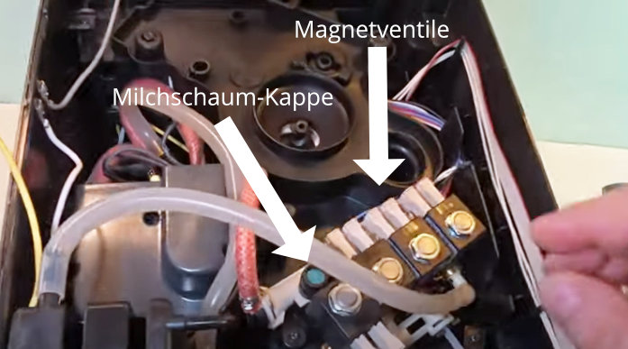 Kappe zum Milchventil und Magnetventile der Saeco Xelsis